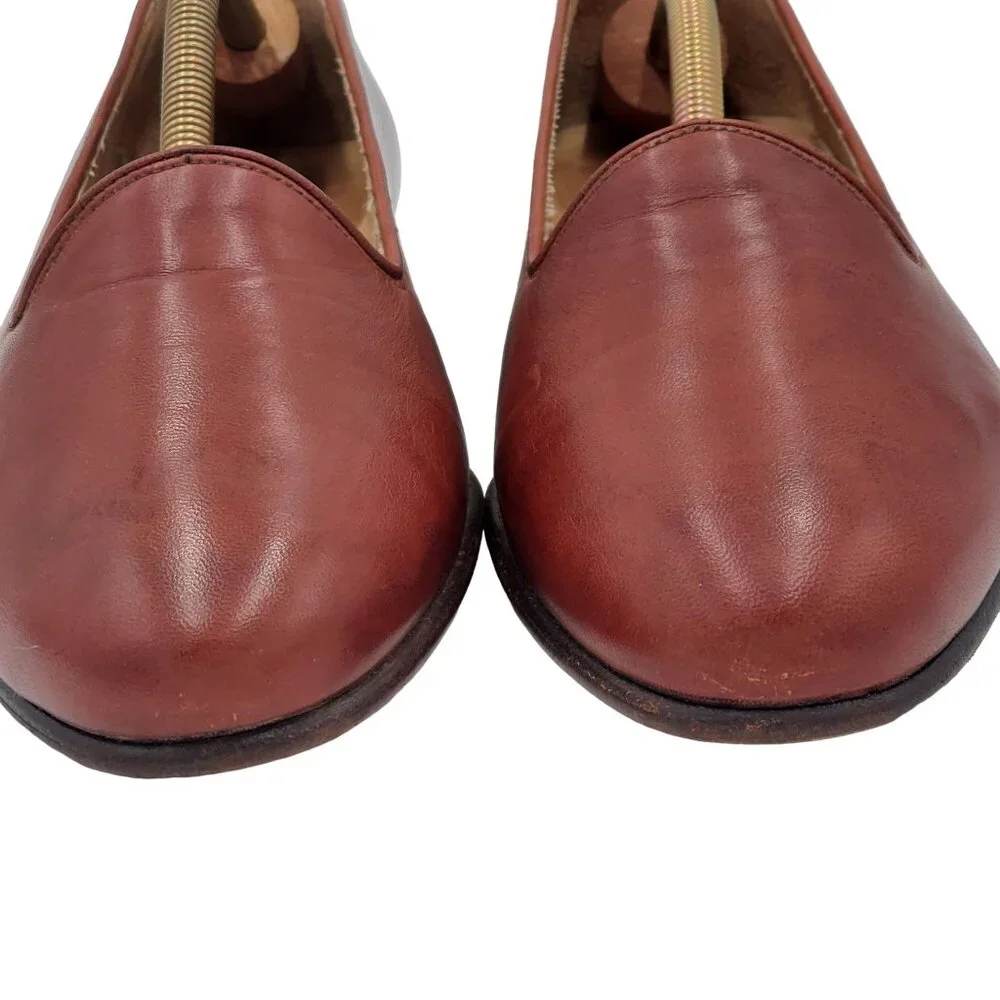 Vintage Bragano Cole Haan Italy Men 8M Brown Calfskin Classic Loafers Dress Shoe - Picture 8 of 13